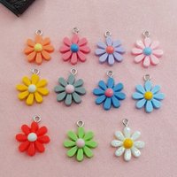 20pcs 11 color 17 * 20mm DIY resin accessories daisy sunflower pendant luggage item bracelet pendant