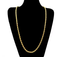 Hot y2k 18K Gold Necklace 3MM Twisted Rope Twist Electroplating Chain for Men Women Wedding Jewelry Gifts