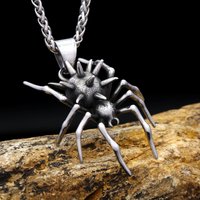 Vintage Gothic Spider Necklace For Men Stainless Steel Punk Animal Pendant Necklace Unique Fashion Jewelry Gifts Dropshipping