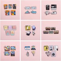Creative Rectangular Humorous Quotes Enamel Pins Matchstick Retro Radio Dollar Currency Brooches Lapel Badge Jewelry Fans Gift