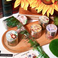 6 Rolls/Pack Vintage Forest Fairy Tale Pet Tape - Self-Adhesive Nature-Inspired Decorative Tape with Animal Patterns, Glossy Surface, Perfect for DIY Projects, Scrapbooking and Journaling, DIY Craft