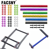 5PCS Carbon Fibre Chassis Braces Tube With Washer For 1/10 RC Crawler Shafty SCX10 Capra Gspeed Comp Builds LCG Chassis Bull Bar