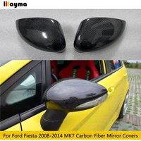 Carbon Fiber Mirror Covers For Ford Fiesta Hatchback Sedan 2008 - 2014 Car Side Rearview Sticker Caps Fiesta ST MK7