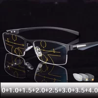 Men's Progressive Multifocal Reading Glasses Unisex Vintage TR90 Flexible Photochromic Eyeglasses Business Presbyopia Eyewear