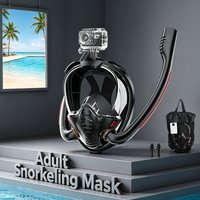 Masque de plongée intégral 180 ° Masque de plongée panoramique en silicone à double tube, étanche et anti-fuite pour la natation sous-marine