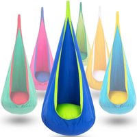 Children Hanging Pod Swing Hammock Chair With Inflatable Cushion & Side Pocket Portable Sensory Swing For Kids Indoor Outdoor
