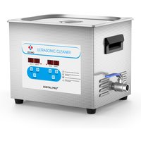 10L Ultrasonic Cleaner 40kHz Ultrasound Bath Heated Ultrasonic Cleaning Machine for Carburetor, Tools, Industrial Parts etc