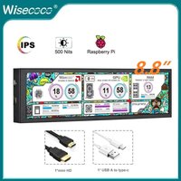 Wisecoco 8.8" FHD Mini Secondary Screen 1920x480 HDMI Type-C Compatible with PC Laptop Raspberry Pi Aida64 Ready