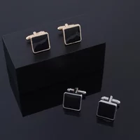 French Square Shaped Cufflinks Fashion Men's Business Banquet Suit Shirt Cuffs Buttons Luxury Wedding Cuff Links Gifts 2024