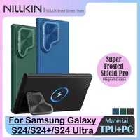NILLKIN Magnetic Case for Samsung Galaxy S24/S24 Plus/S24 Ultra, Flip-Style Lens Cover, MagSafe Experience, Anti-Drop Airbags