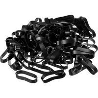 50/100/200 Stück Silikon-Gummibänder Kabelbinder Starke Elastische Bänder Rutschfeste Flache Schwarze Bänder für Kabelbündelung, Taschenwickel, Kunstprojekte