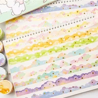 1pcs Cloud Border Washi Tape Gradient Star Decorative Tape Cute Watercolor Masking Tape for Journal Scrapbooking DIY Crafts