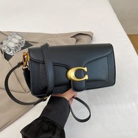 Classic Vintage Monogram Tabby Crossbody Bag, Trendy Versatile Shoulder Handbag with Gold C Buckle