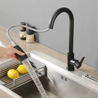 Kitchen faucet Stainless stee lsingle hole pull out spout kitchen sink mixer faucet flow spray head 360 swivel cleaning faucet