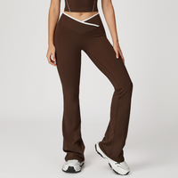 Women High Waist Flared Yoga Pants Naked Feel Gym Workout Bell Bottom Pilates Fitness Flared Leggings Running Sports Yoga Pants