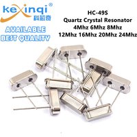 10PCS 4Mhz 6Mhz 8Mhz 12Mhz 16Mhz 20Mhz 24Mhz 32.768K 32.768K Quartz Crystal Resonator Passive Oscillator HC49S 8.000MHZ 11.0592M