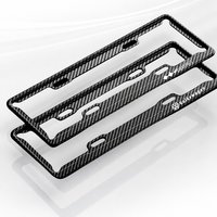 Carbon Fiber License Plate Frame for New Energy Green Blue Plate Car Decorative Cover