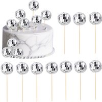 6/12PCS Disco Ball Cake Toppers Disco Balls Cakes Decorations 80's 70's Disco Theme Party Centerpiece Decor Dessert Accessories