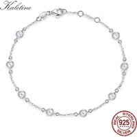 Kaletine Women Bracelet 925 Sterling Silver Clear CZ Custom Bracelets for Women White Gold Color Charm Pride Jewelry KLTB096
