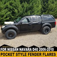 For Nissan Navara D40 2006-2010 7'' Rivet Pocket Bolt Style Fender Flares Wheel Arch Double Cab 59.5 Inch Bedside Only