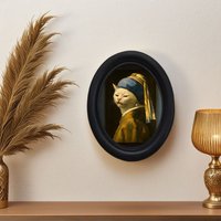 1 Piece of Fun Cat Wall Decoration, Fun Framed Cat Art with Quirky Expressions, Wooden Mini Hanging Painting, Unique Home Kitchen Office Decor, Fun Gift, Holiday Gift