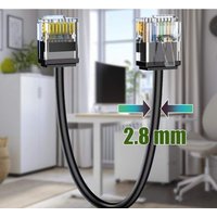 Cat6/Cat6a 24 Pack Ultra Thin RJ45 UTP Round Ethernet Cable 10Gbps Cat 6 Patch Cable for NAS PS5 patch panel to switch flexible