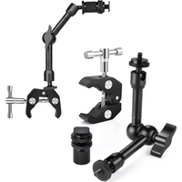 Adjustable Magic Arm with Super Clamp,9 inch Articulating Arm Clamp Friction Power Arm Crab Screw Kit for Camera Monitor Light