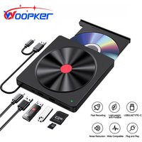 Woopker B52 DVD Player 5-in-1 Multifunctional Portable 5in1 USB3.0 Type C External DVD RW CD Burner for Macbook, IMac, Computer