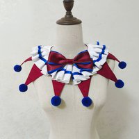 Original Handmade Clown Collars Decoration for Men Women's Stage Clown Clothing Collar Cos Cute Fake Clown Collar