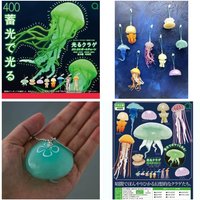 Original Gashapon Jellyfish Pendant Glows Under Light Figure Keychain Kawaii Cute Anime Figurine Capsule Toy Mini Model Gift