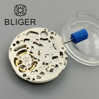 BLIGER Japan NH70A Hollow Automatic Watch Movement 24 Jewels High Accuracy Fit Men's Mechanical Watches Replacement Repair Parts