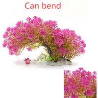 Artificial Underwater Plants can bend plant pink and purple artificial grass Plastic Fish tank aquatic simulation plant decorate