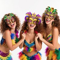 6Pcs Venetian Party Carnival Masquerade Mask DIY Paper Mardi Gras Mask Brazilian Carnival Party Decorations Party Makeup Ball