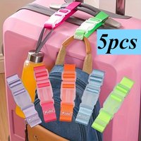 5pcs Multi-color Luggage Straps - Adjustable Buckle Design, Durable Travel Outdoor Accessories, Strong Trolley Bag Hook Shoulder