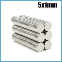 Neodymium Round Magnet 5x1mm 50-2000PCS Disc 5*1mm Permanent Fridge Hook Tool Small Round electro magnetics 5*1 Imanes
