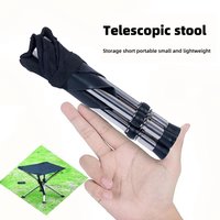 Tabouret pliant télescopique, chaise de camping portable, siège de pêche en acier inoxydable pour l'extérieur, charge 150 kg, pour les voyages et la randonnée