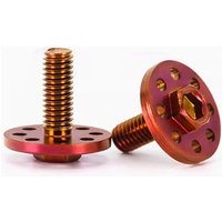 AliExpress 4pcs M6 304 Stainless steel Hex slot flange screws with titanium plated for motorcycle bike DIY License plate fixing screws