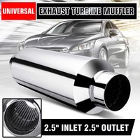 63mm 2.5" Car Exhaust Muffler Resonator Silencer Stainless Steel Muffler Tip Exhaust Tail Tube Silencer Universal