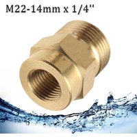 Brass Water Gun Nozzle Union M22-14mm x 1/4 Connector Plug Foam Kettle Changeover Quick Connect Accessories