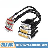 DB9 DB15 DB25 Serial Connector Cable with Terminal Industrial Grade Male Female Plug Wire 26AWG 9pin Parallel Port Cable 1-20M