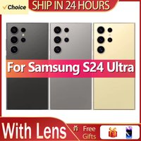 For Samsung Galaxy S24 Ultra Battery Back Cover Glass Panel Rear Door Housing Case Camera Lens Replace