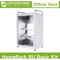 Waveshare HomeRack 8U Server Cabinet Basic Kit, 10inch All Aluminum Alloy Rack, High Compatibility
