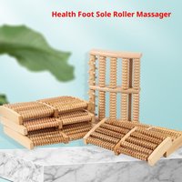 1Pcs Dual Wooden Foot Massager Roller - Reflexology Stress Relief Fitness Health Care Pain Relief Care Feet Massage Roller Tool
