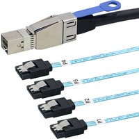 100cm External Mini SAS HD SFF-8644 with IC to 4 Ports SATA 7P Female Hard Disk Server Cable Extension