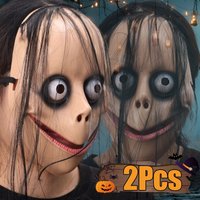 Creepy Halloween Evil Clown Mask Full Face Cosplay Prank Prop Scary Party Costume Durable Lightweight Plastic Horror Decoration