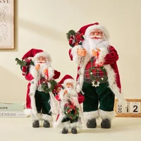 1piece Santa Claus Doll Standing Decoration for Christmas Window Holiday Party Supplies Gift Festive Tree Decorations