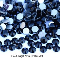 YANRUO 2058NoHF Black Rhinestones Non Hotfix Strass Crystal Glue Flatback Rhinestone Stones For Nail Art Rhinestones