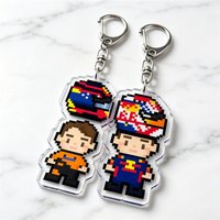 Fast Furious Pixel Racing Car Keychains for Accessories Bag Keyrings Sport Car Helmet Driver Player Fans Friends Gifts