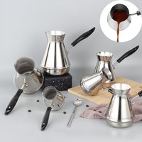 Lange Griff Edelstahl Moka Topf Europäischen Kaffee wasserkocher Butter Schmelztiegel Kaffee Utensilien Türkische Kaffeekanne Küche Werkzeuge