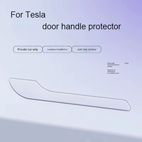 1 Set For Tesla Model 3/Y Door Handle Protective Films Scratch Resistant TPU Transparent Protective Films Decorative Protective
